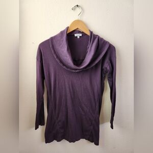 Splendid Women's Cowl Neck Top Long Sleeve‎ Purple Extra Small Comfy
